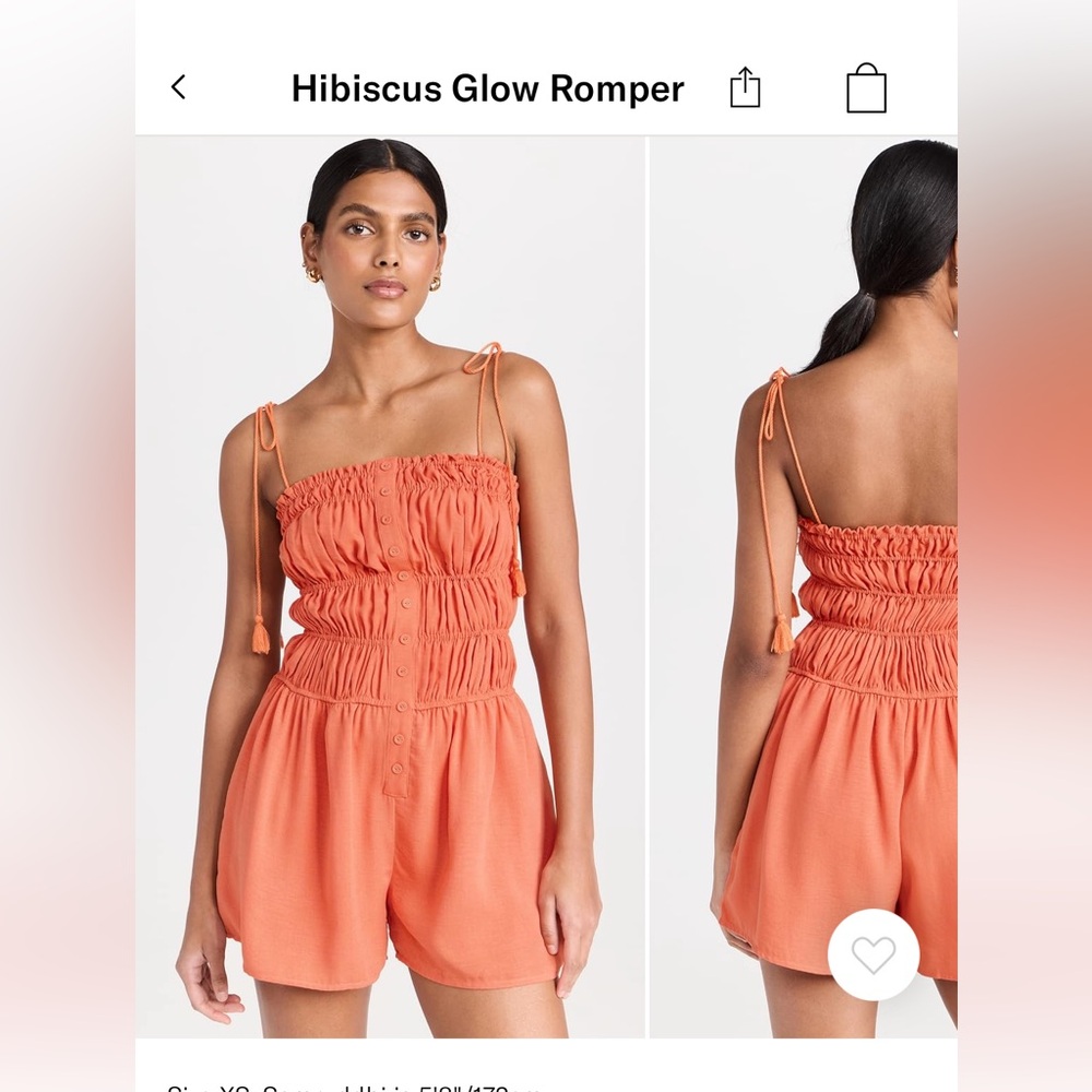 NWT Lost + Wander Hibiscus Glow Romper Size Small